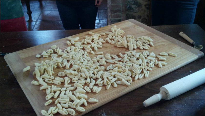 cavatelli pasta dough rolling pin made by hand fresh cooking cook